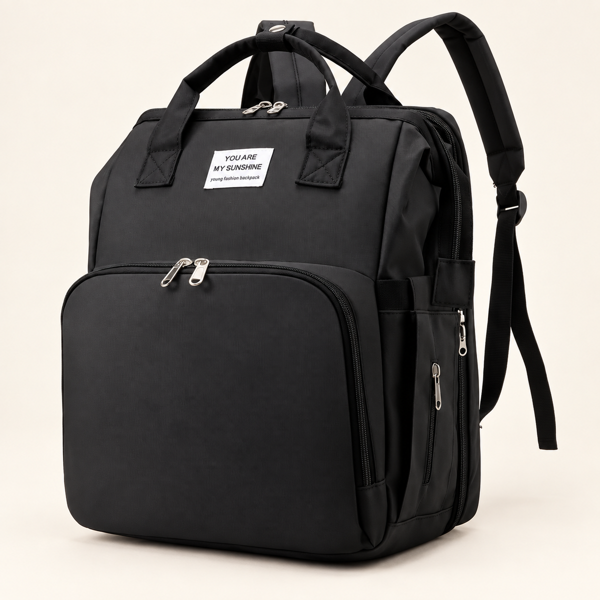 Mochila negra cerrada